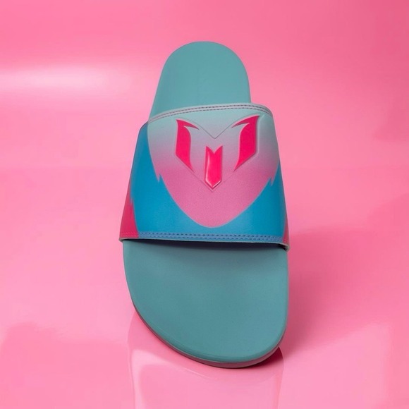 Adidas Adilette Comfort Slides Lionel Messi Inter Miami Aqua Pink Men Size 13 main image 6